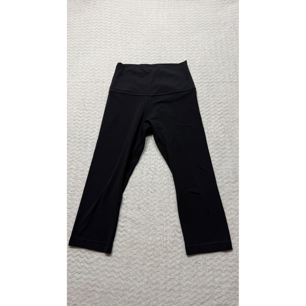Lululemon Align High-Rise Crop 21 Black Nulu Yoga Leggings LW6BHCS Size 4
